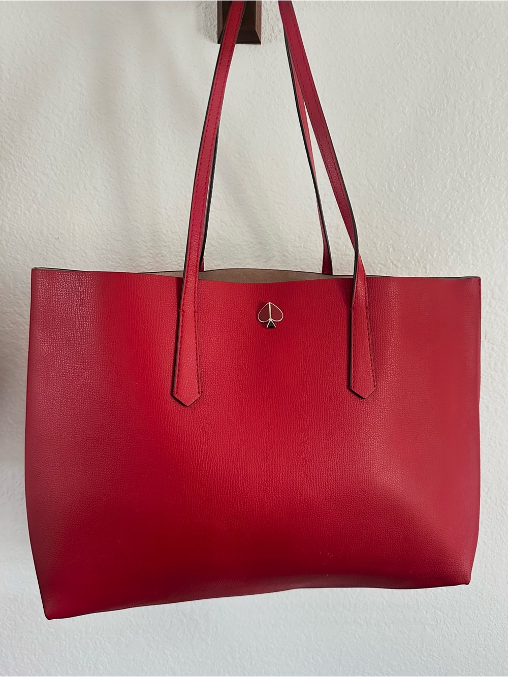 Kate Spade Red Pebbled Leather Large Tote Bag